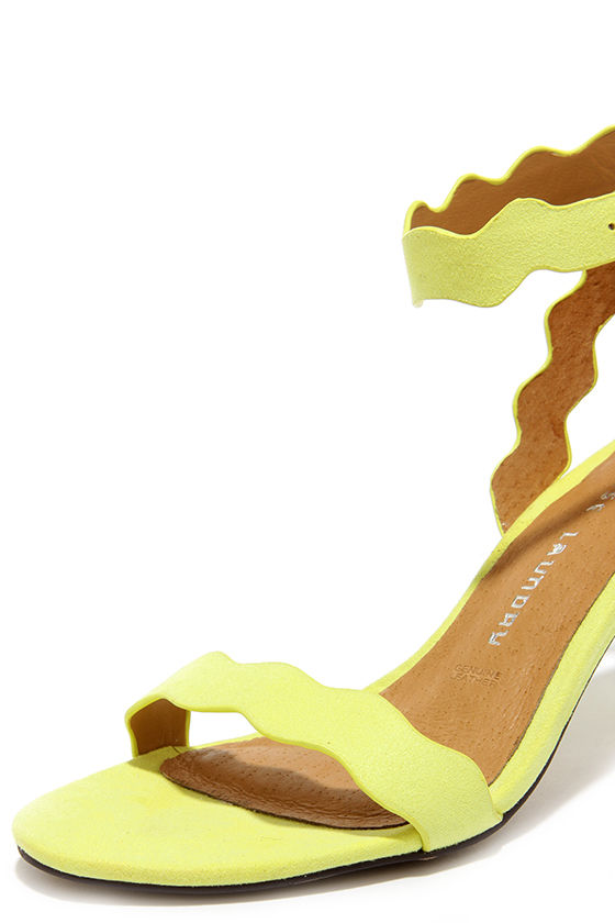 Pretty Yellow Heels - Kitten Heels - Dress Sandals - $69.00