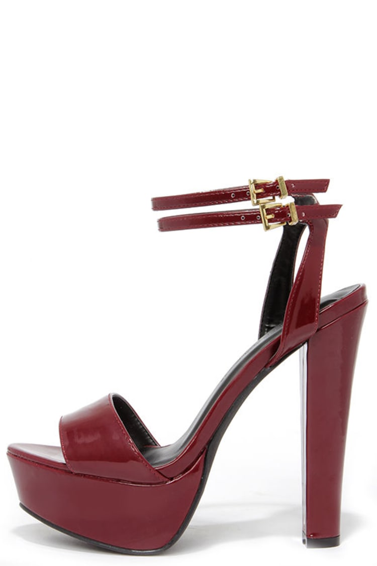 Cute Burgundy Heels - Platform Heels - Platform Sandals - $28.00 - Lulus