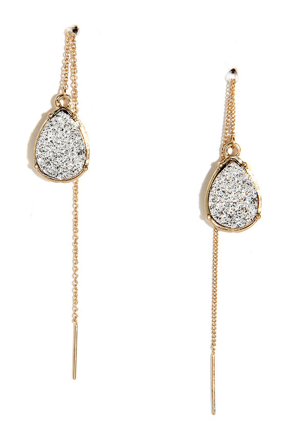 Chic Silver and Gold Earrings - Threader Earrings - $10.00 - Lulus