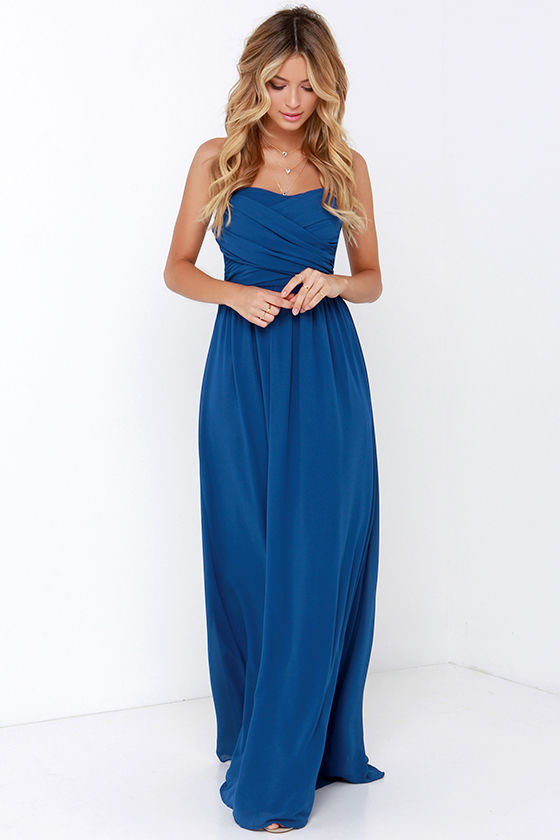cobalt long dress