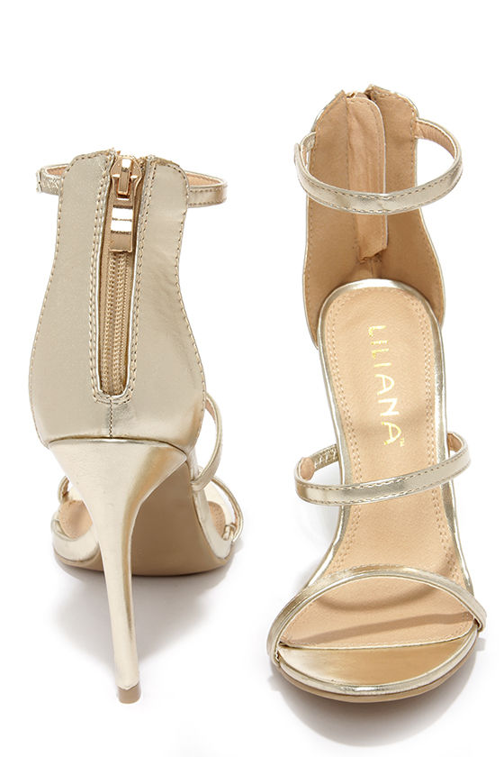 Sexy Gold Heels - Dress Sandals - High Heel Sandals - $32.00