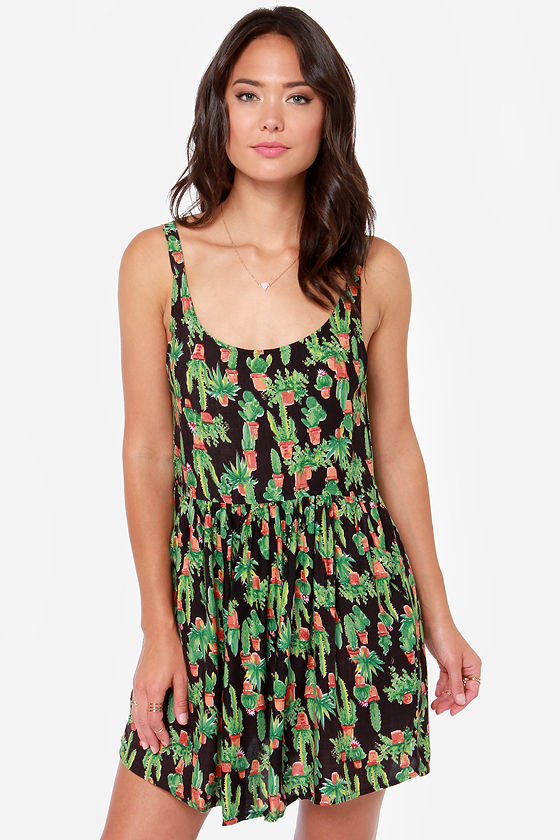 Obey Peyote Gardens - Cactus Print Dress - Babydoll Dress - $53.00 - Lulus