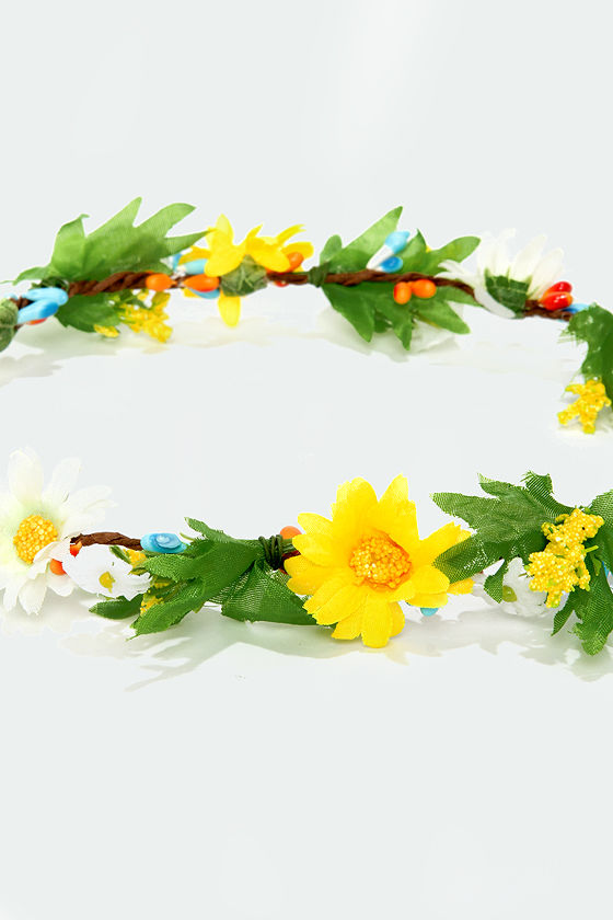 Cute Yellow Crown - Flower Crown - Floral Crown - $18.00