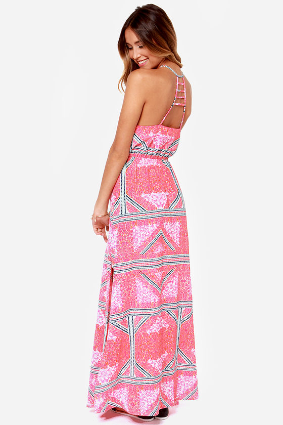 Mink Pink Eastern Aztec Dress - Maxi Dress - Pink Dress - $103.00 - Lulus