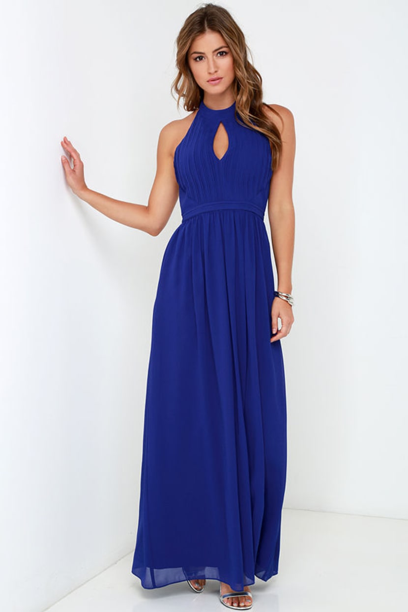 Beautiful Royal Blue Dress - Maxi Dress - Halter Dress - $86.00 - Lulus