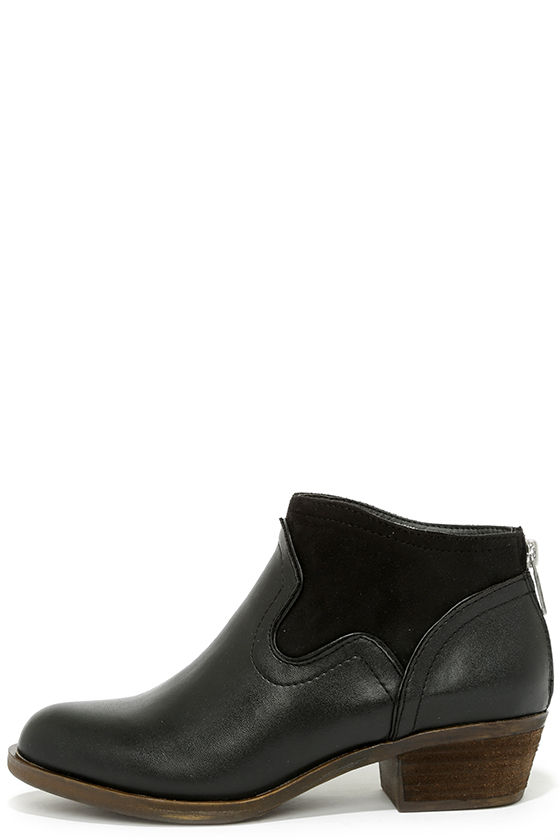 Cute Black Boots - Ankle Boots - Black Booties - Half and Half Boots -  $89.00 - Lulus