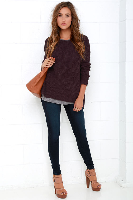 BB Dakota Giselle Sweater - Purple Sweater - Oversized Sweater - $79.00 ...