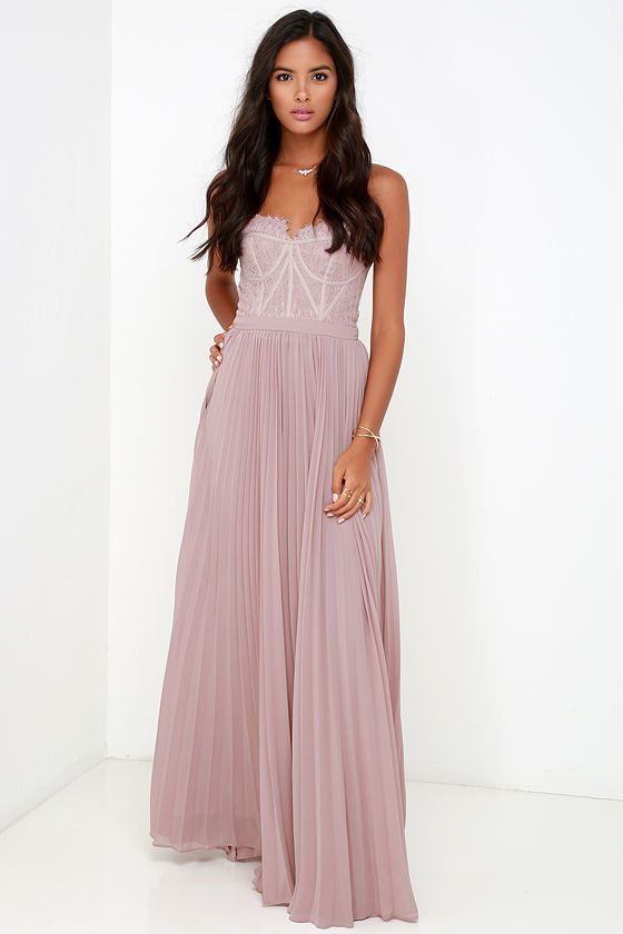 Bariano Dress - Elegant Taupe Dress - Lace Dress - Maxi Dress - $248.00 ...