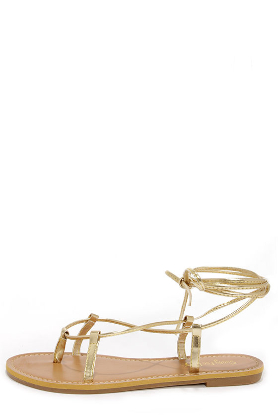 gold wrap sandals