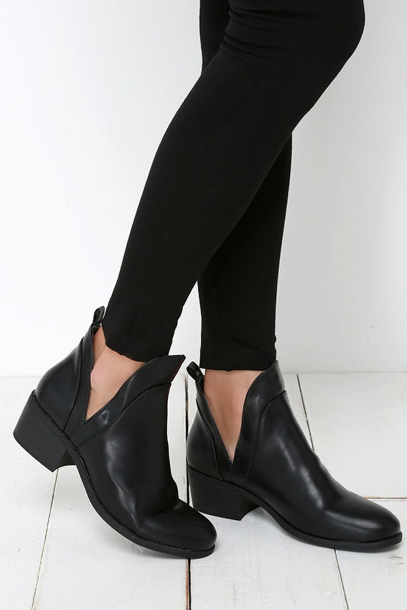 Cute Black Boots - Cutout Boots - Booties - Ankle Boots - $28.00 - Lulus