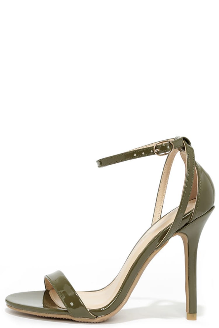 Cute Olive Heels - Ankle Strap Heels - Dress Sandals - 22.00 - Lulus