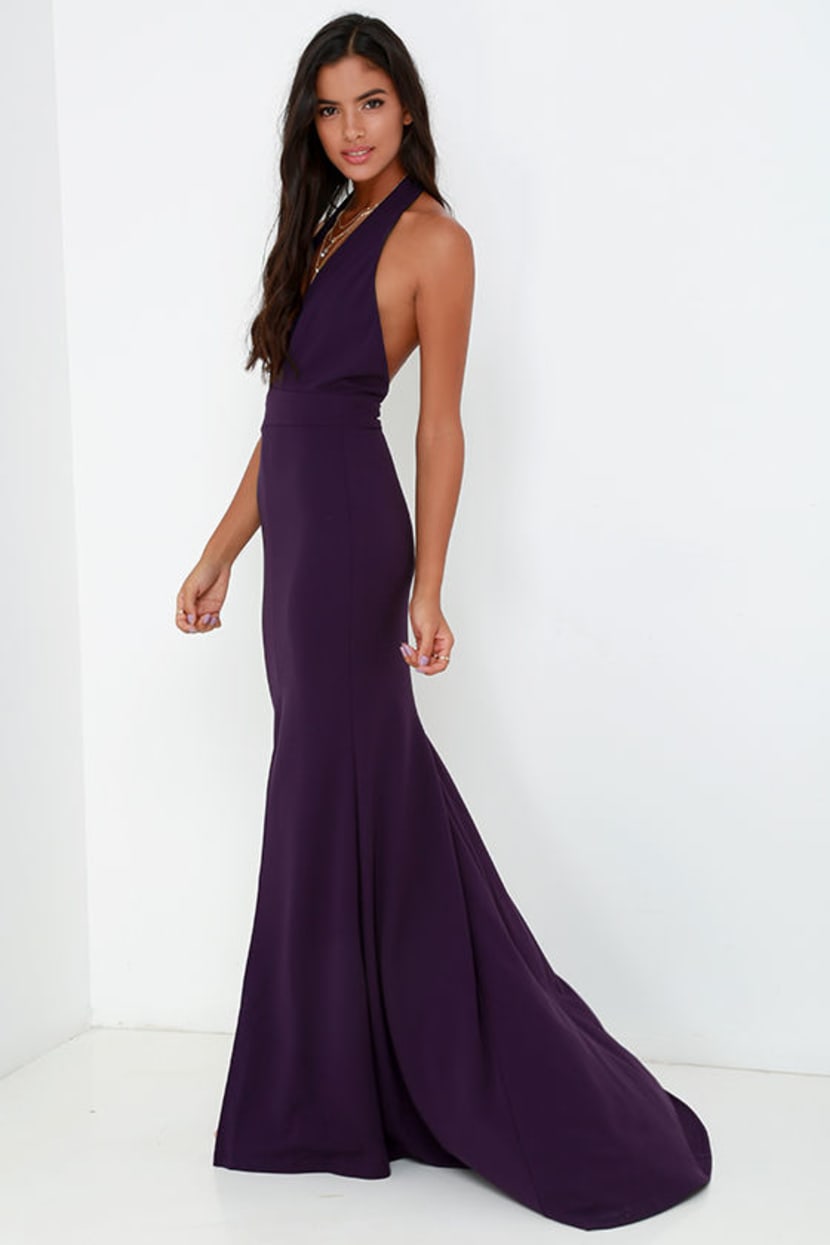 Purple Dress - Maxi Dress - Halter Dress - Backless Dress - $98.00 - Lulus