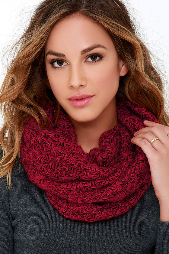 Stylish Red and Black Scarf - Infinity Scarf - Circle Scarf - $14.00 - Lulus