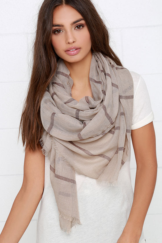 Lovely Taupe Scarf - Striped Scarf - Lightweight Scarf - $19.00 - Lulus