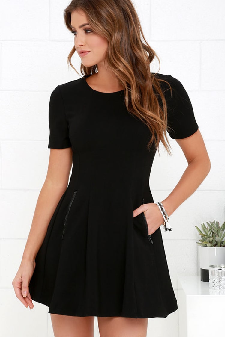 Cute Black Dress - LBD - Short Sleeve Dress - $60.00 - Lulus