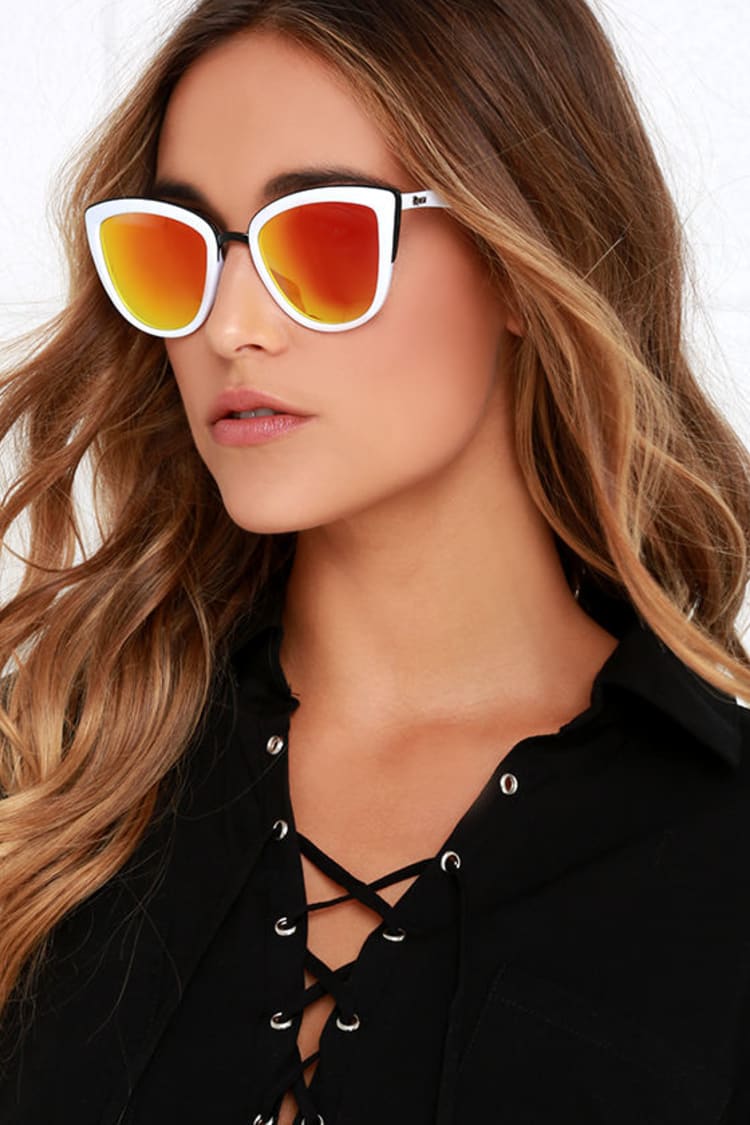Quay My Girl - White Sunglasses - Cat-Eye Sunglasses - $50.00 - Lulus
