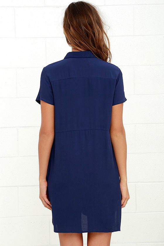 navy blue dress shirt women's