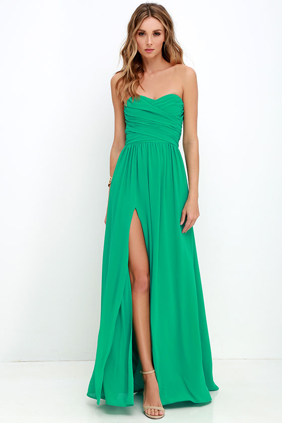 Lovely Green Gown - Strapless Dress - Maxi Dress - $82.00 - Lulus