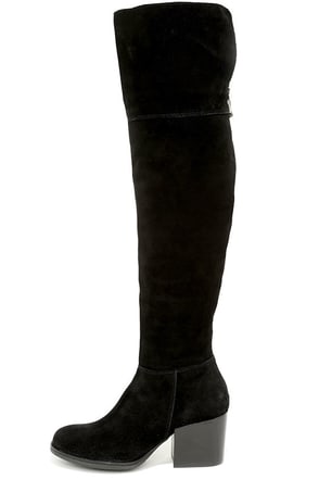 Cute Black Suede Boots - Over the Knee Boots - OTK - Lulus