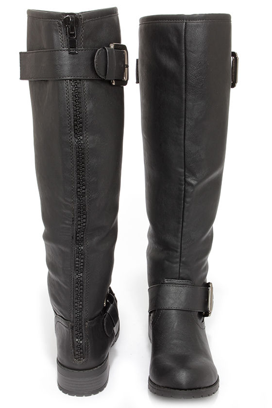 Cute Black Boots - Riding Boots - Knee High Boots - $42.00 - Lulus
