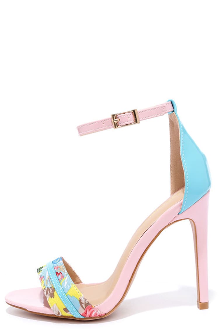 Cute Pink Heels - Ankle Strap Heels - Floral Heels - $34.00 - Lulus