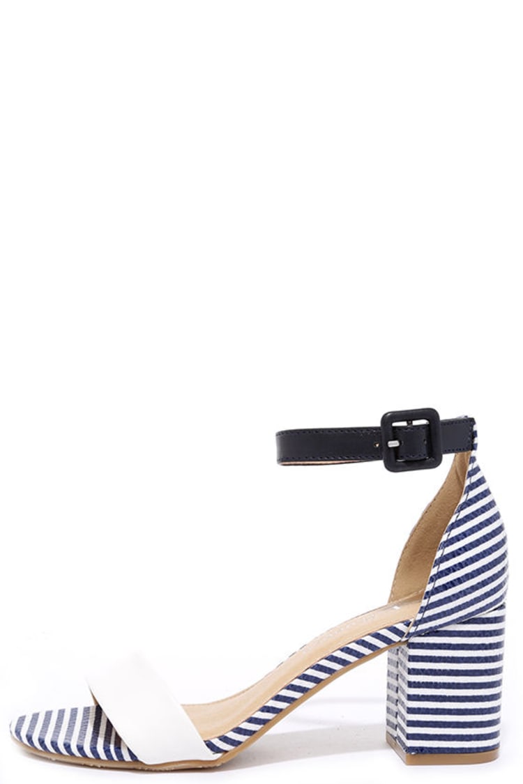 Cute Navy Heels - Striped Heels - Nautical Heels - $49.00 - Lulus