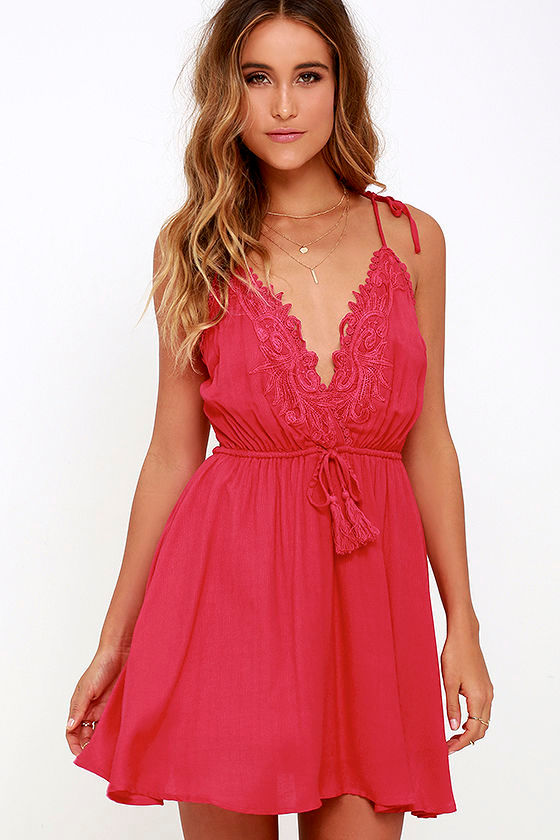 Red Dress - Lace Dress - Backless Dress - $56.00 - Lulus