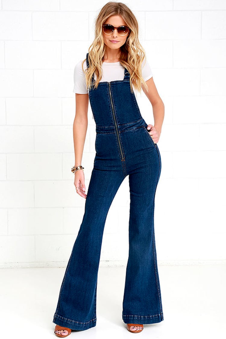 Rollas Eastcoast Overalls - Flare Overalls - High-Waisted Overalls -  $139.00 - Lulus