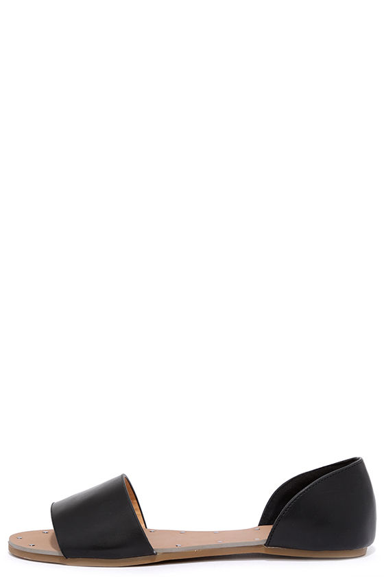 Cute Black Flats - Peep Toe Flats - $23.00 - Lulus