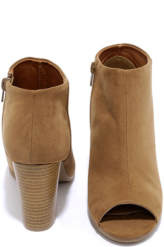 Cute Taupe Booties - Peep Toe Booties - Ankle Booties - $32.00 - Lulus