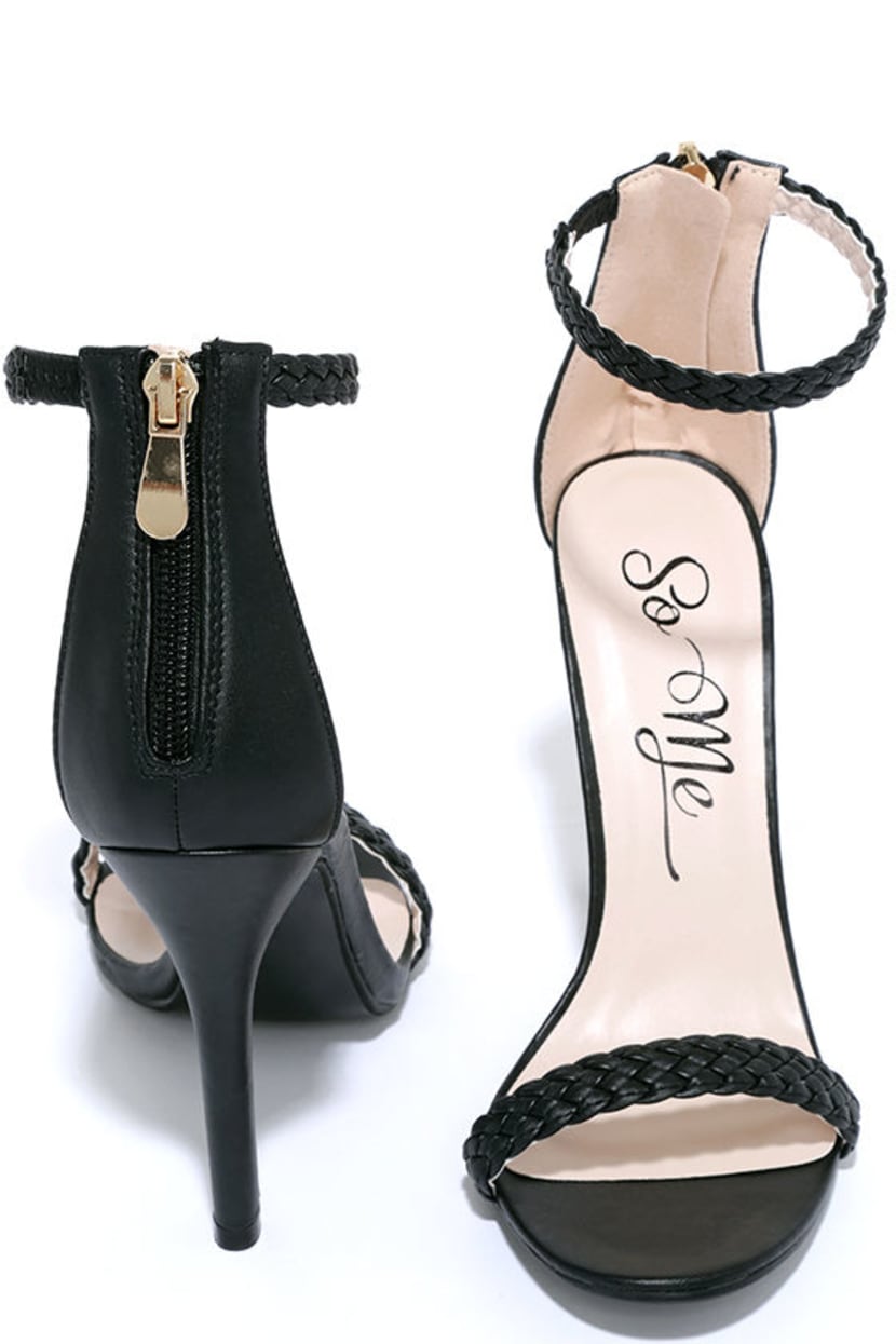 Sexy Black Heels - Single Sole Heels - Braided Heels - $31.00 - Lulus