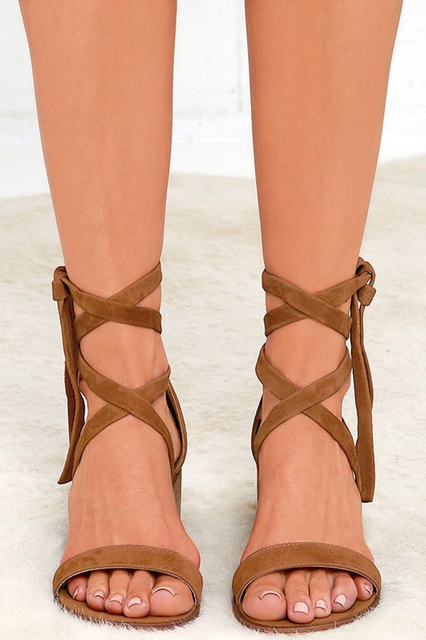 Cute Suede Heels - Heeled Sandals - Brown Heels - $79.00 - Lulus