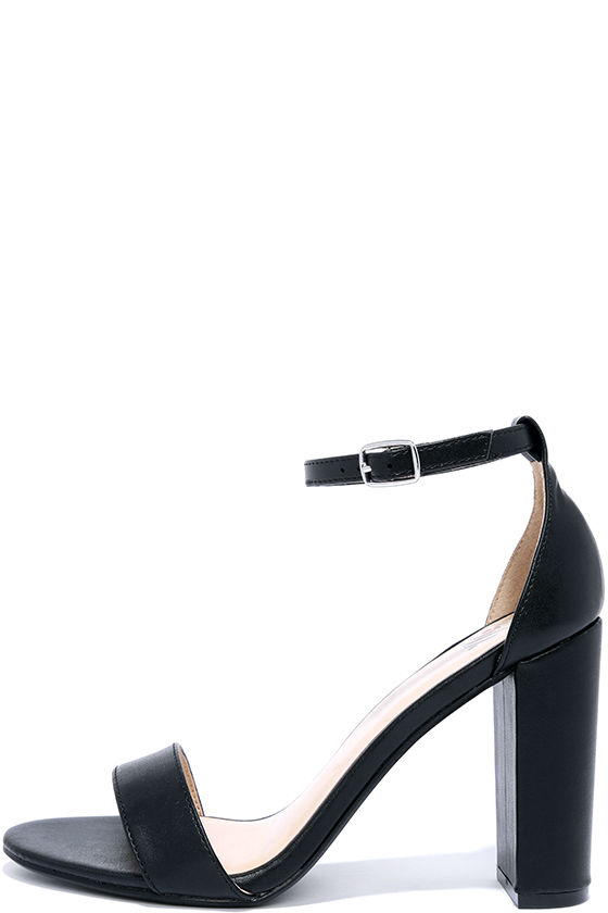 Pretty Black Heels - Ankle Strap Heels - Black Dress Sandals - Lulus