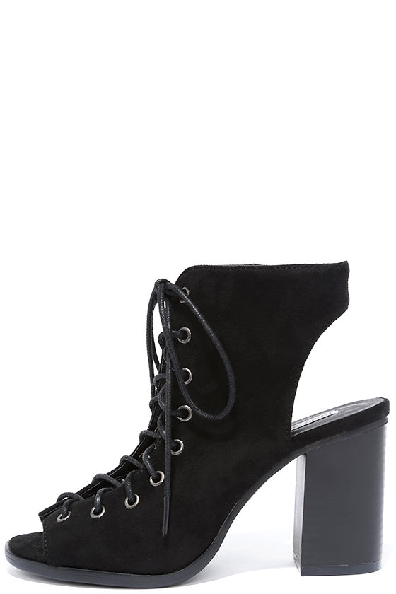 Cute Black Ankle Boots - Suede Boots - Lace-Up Booties - $39.00 - Lulus