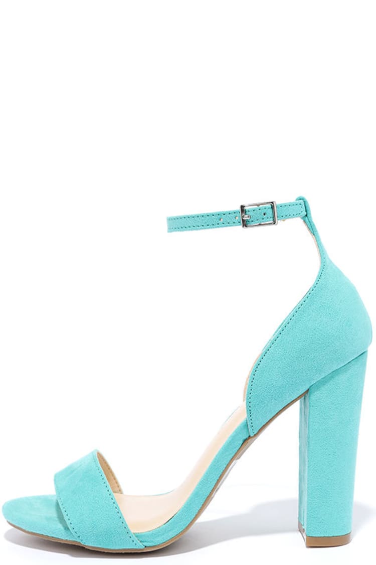 Pretty Jade Heels - Ankle Strap Heels - Turquoise Heels - $25.00 - Lulus