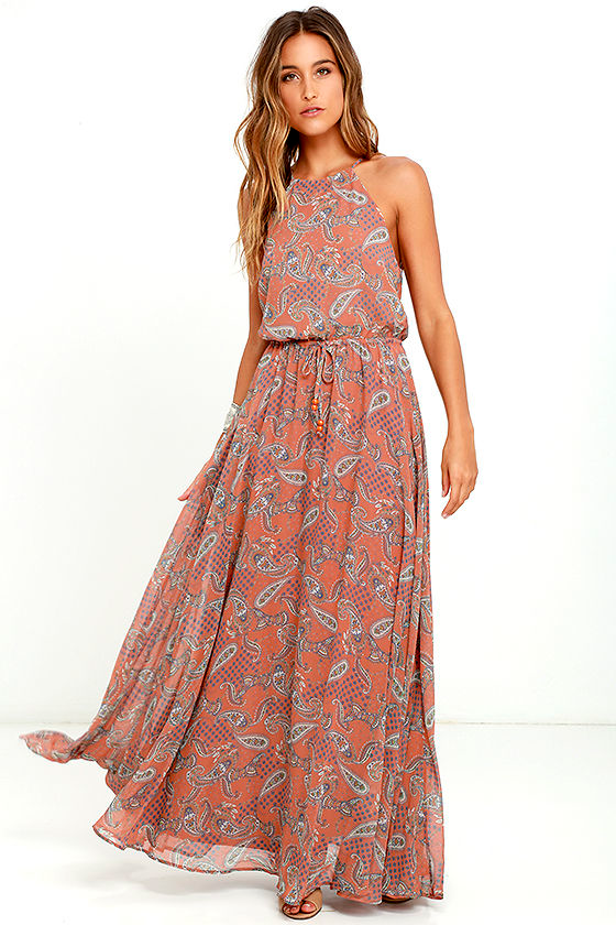 maxi dress paisley print