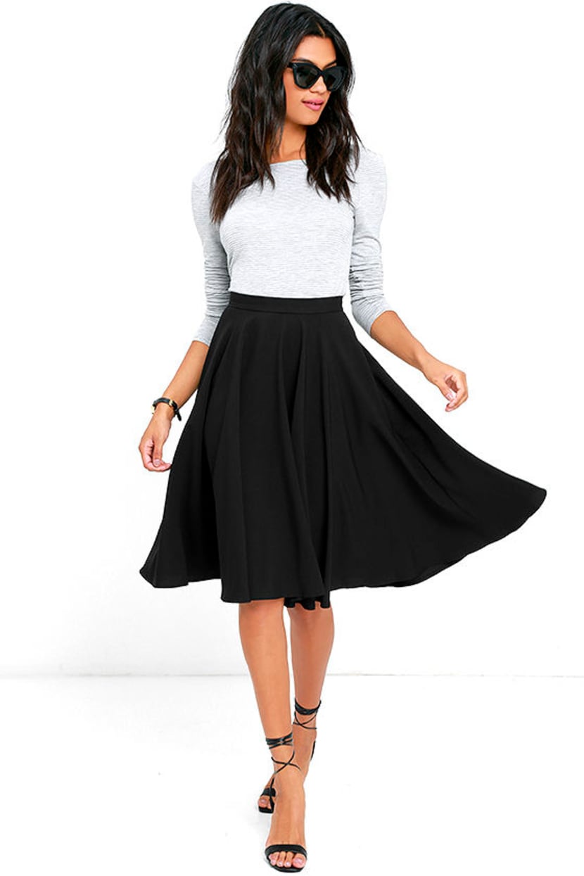 Lovely Black Skirt - High-Waisted Skirt - Midi Skirt - $45.00 - Lulus