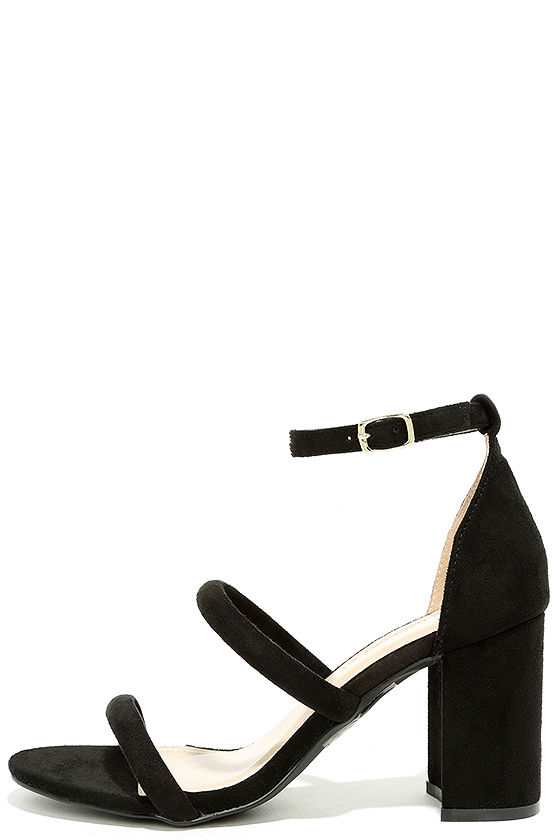 black block heels 3 inch