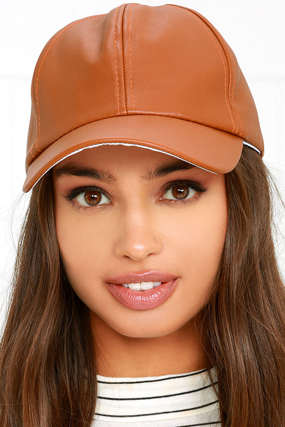 Chic Tan Baseball Cap - Faux Leather Baseball Cap - Baseball Hat - $16. ...