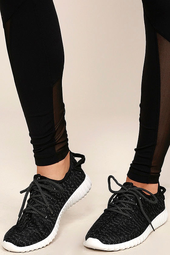 black knit sneakers