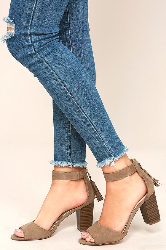 Taupe Suede Heels Online Sale, UP TO 70% OFF