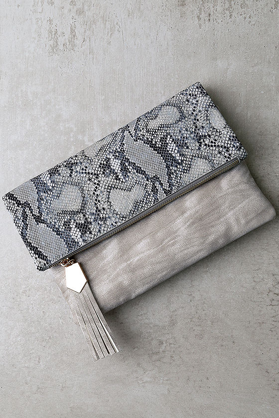 snakeskin clutch