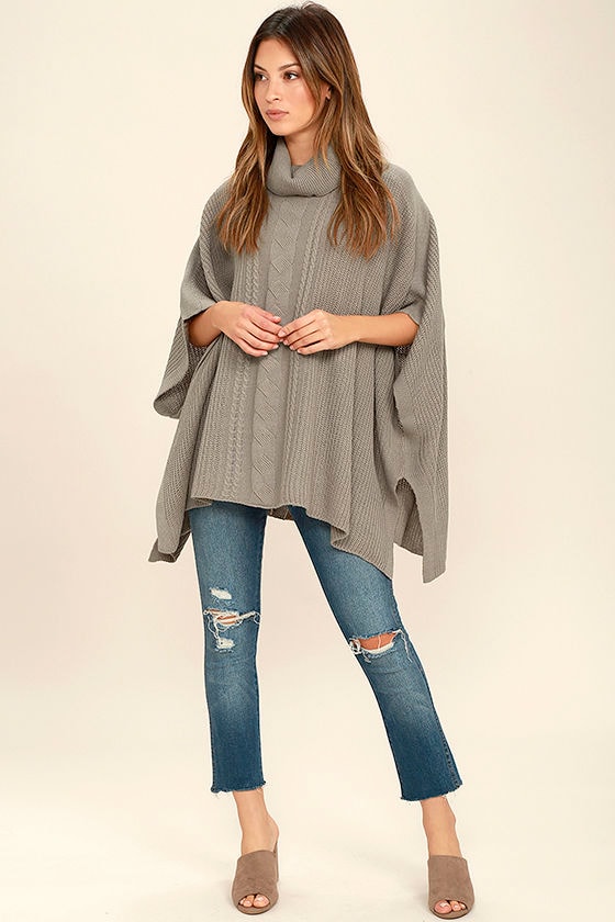 Black Swan Larisa Poncho - Taupe Poncho - Sweater Top - $67.00 - Lulus