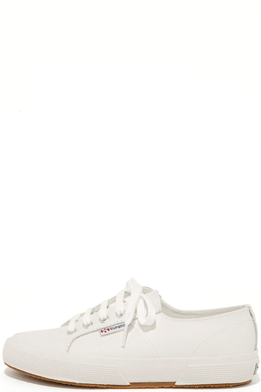 Superga 2750 FGLU - White Leather Sneakers - White Sneakers - $99.00 - Lulus