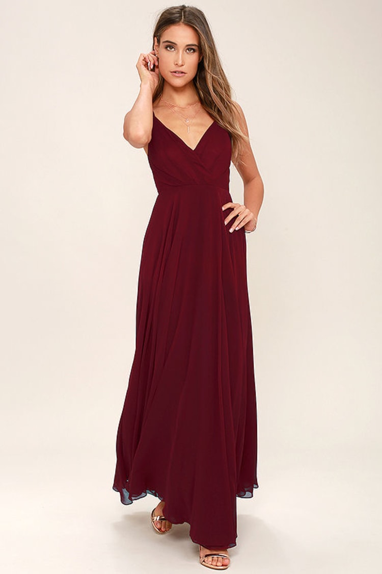 Lovely Wine Red Dress - Maxi Dress - Gown - Bridesmaid Dress - $97.00 -  Lulus