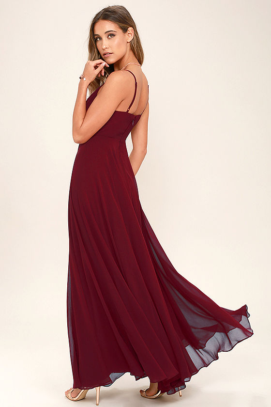 All About Love Wine Red Maxi Dress