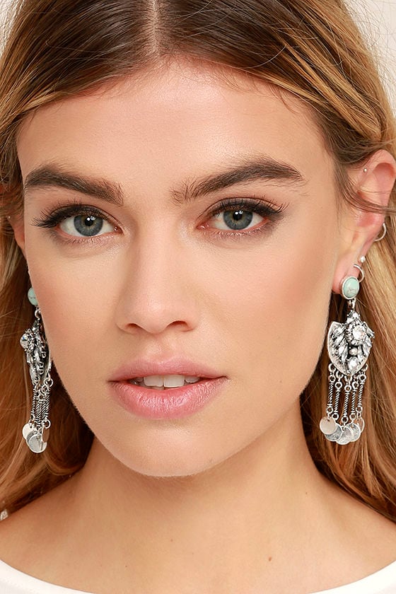 Stunning Silver Rhinestone Earrings - Statement Earrings - $15.00 - Lulus