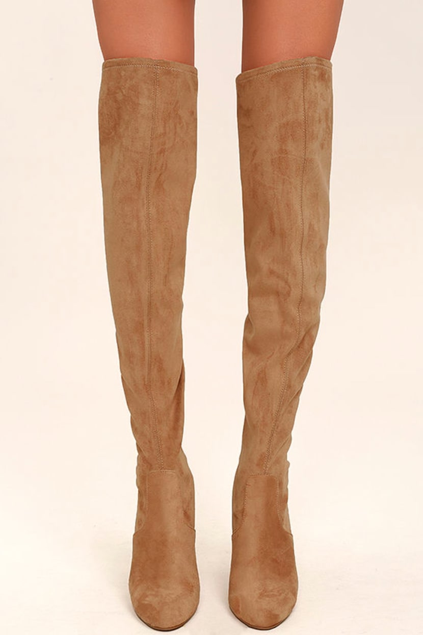 Steve Madden Emotions Boots - Camel Over the Knee Boots - Suede OTK Boots -  $99.00 - Lulus
