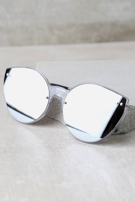 Spitfire Alpha 2 Sunglasses - Clear and Silver Mirrored Sunglasses - $45.00  - Lulus