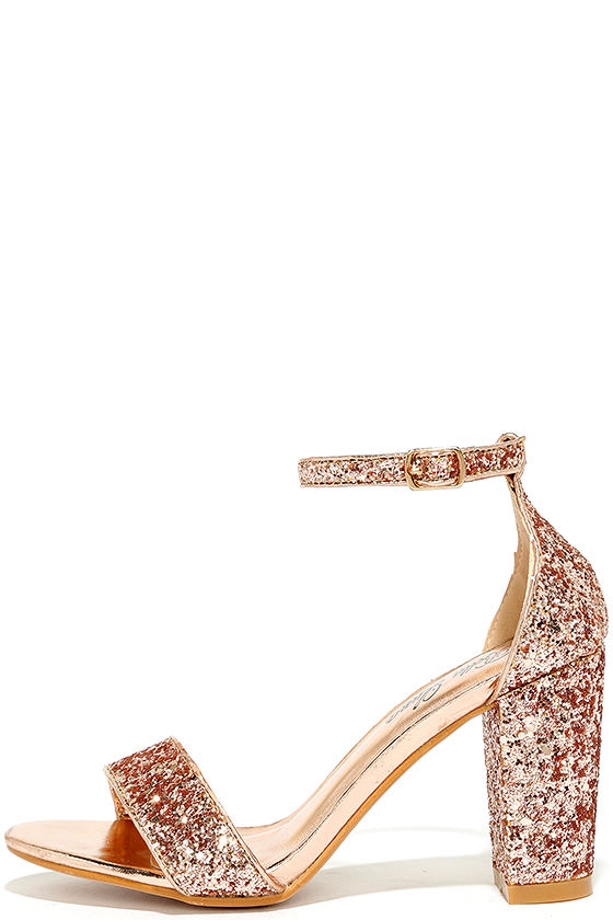 glitter rose gold heels